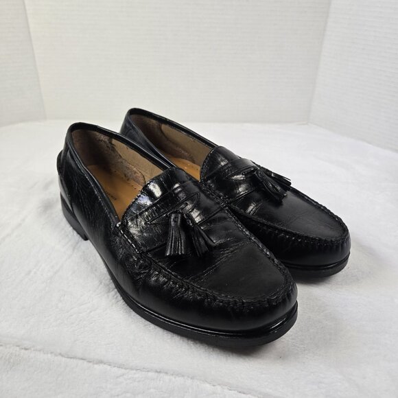 SOFT FLEX by FRENCH SHRINE Buchanan Tassel Black Leather Dress Shoe Men's 11.5W - Picture 1 of 10